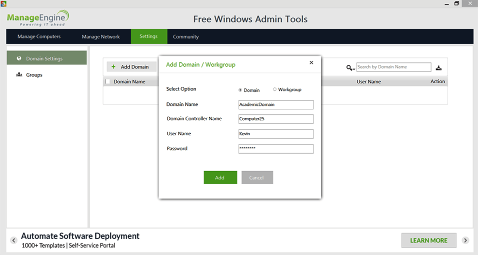 Desktop Central – Outils d’administration de Windows gratuits