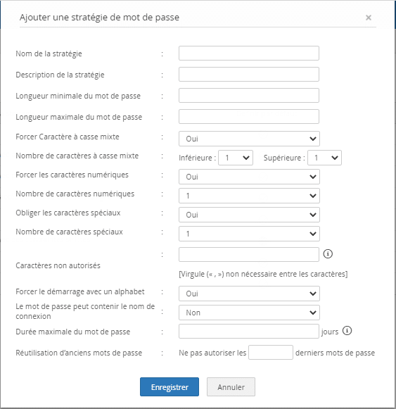 Amélioration des politiques de mot de passe dans Password Manager Pro